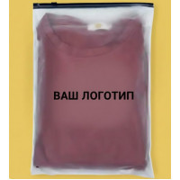 Матовий SLIDER пакет з чорним замком 350х450мм З Логотипом