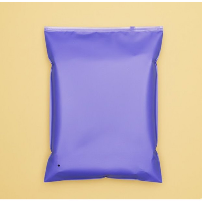 Матовий фіолетовий SLIDER пакет 350х450мм З замком в тон та Логотипом