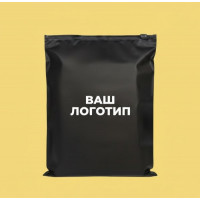 Матовый черный пакет SLIDER 250х300мм С замком в тон и Логотипом