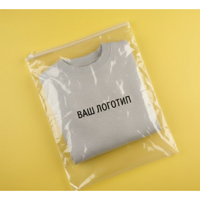 Глянцевий прозорий SLIDER пакет 250х350 мм З білою чи кольоровою застібкою та Вашим Логотипом