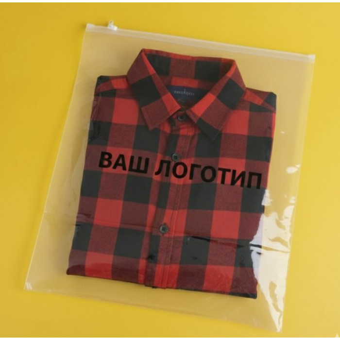 Глянцевий прозорий SLIDER пакет 300х400 мм З білою чи кольоровою застібкою та Вашим Логотипом