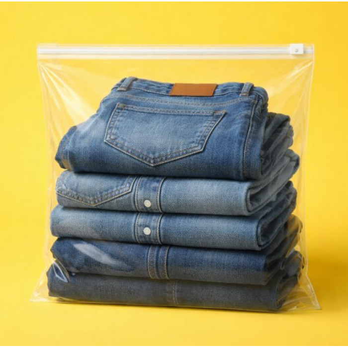 Глянцевий прозорий SLIDER пакет 400х450 мм З білою чи кольоровою застібкою та Вашим Логотипом