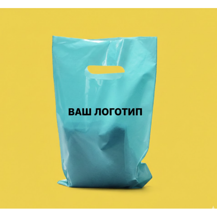 Пакет Банан 30х40см Бірюзовий Глянцевий З Вашим Логотипом