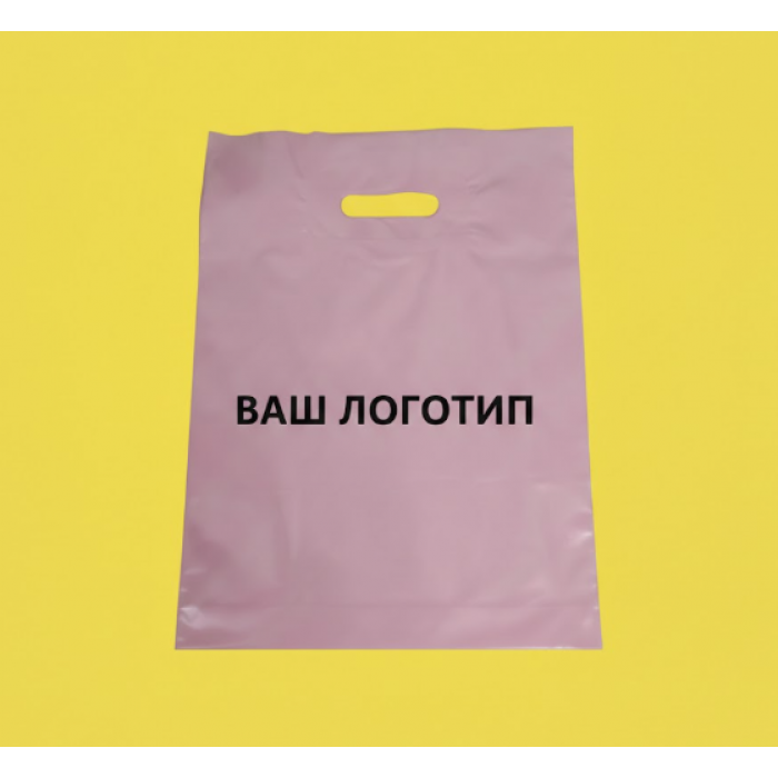 Пакет Банан 30х40см Рожевий Глянцевий З Вашим Логотипом