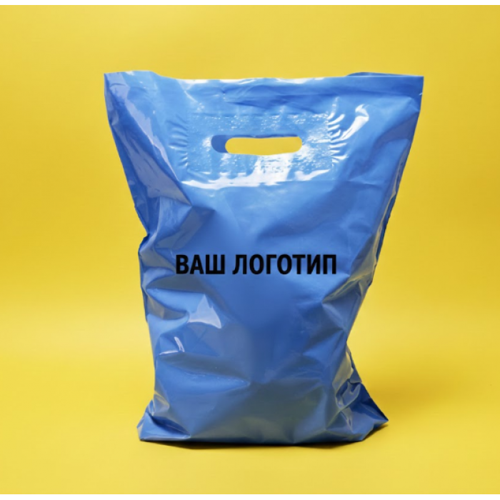 Пакет Банан 30х40см Синій Глянцевий З Вашим Логотипом
