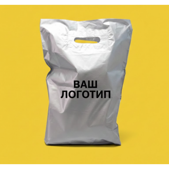 Пакет Банан 30х40см Срібний Глянцевий З Вашим Логотипом