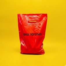 Пакет Банан 30х40см Червоний Глянцевий З Вашим Логотипом