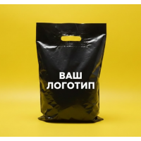 Пакет Банан 30х40см Чорний Глянцевий З Вашим Логотипом