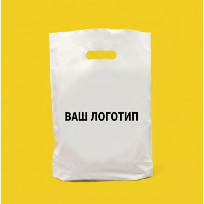 Пакет Банан 35х45см Білий Глянцевий З Вашим Логотипом