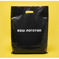 Пакет Банан 40х50см Чорний глянцевий З Вашим Логотипом