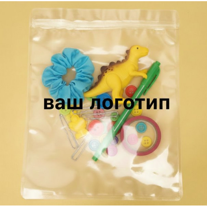 Зіп-пакет Глянцевий Прозорий 20х25см З Вашим Логотипом