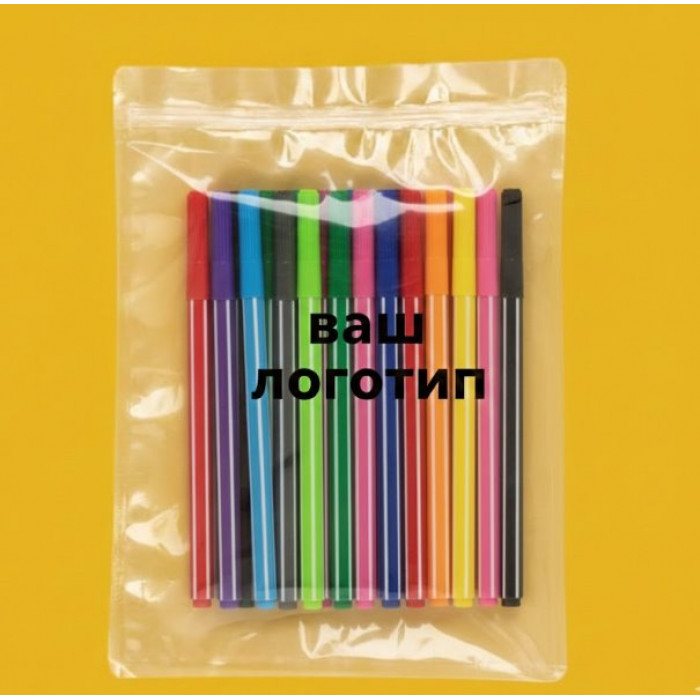 Зіп-пакет Глянцевий Прозорий 28х37см З Вашим Логотипом