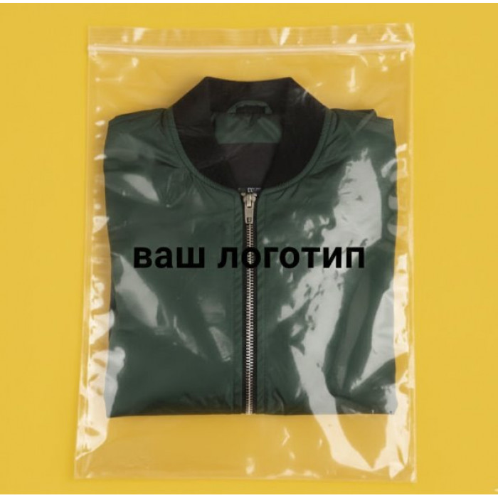 Зіп-пакет Глянцевий Прозорий 40х45см З Вашим Логотипом