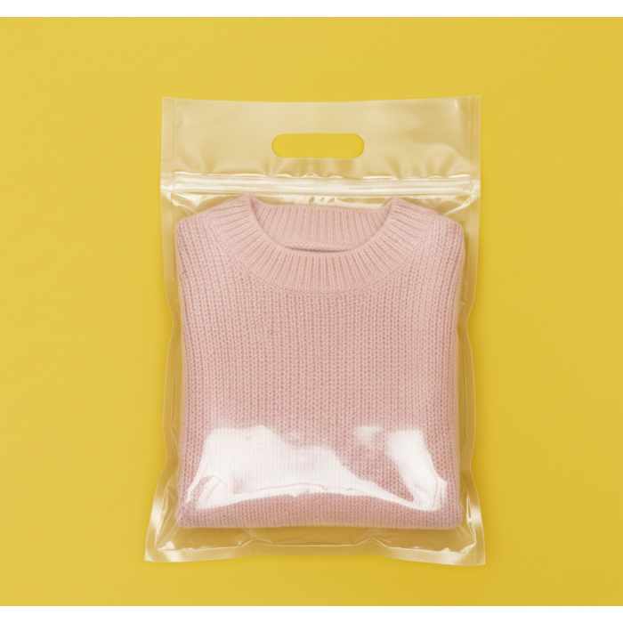 Зіп-пакет Прозорий Глянцевий 24х35см з ручкою та Вашим Логотипом