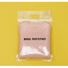 Зіп-пакет Прозорий Глянцевий 24х35см з ручкою та Вашим Логотипом