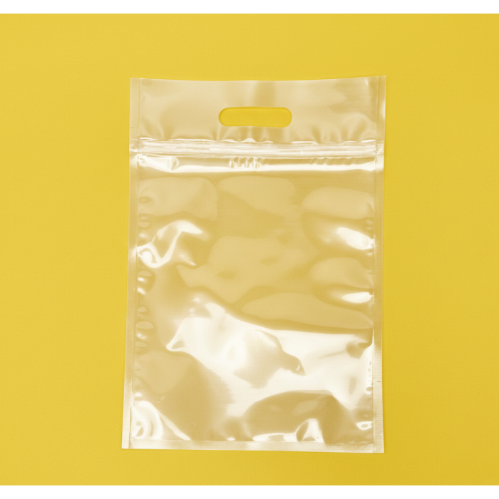 Зіп-пакет Прозорий Глянцевий 24х35см з ручкою та Вашим Логотипом