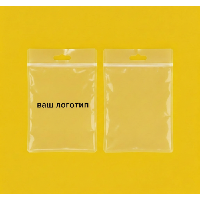 Зіп-пакет Прозорий Глянцевий 28х42см з ручкою та Вашим Логотипом