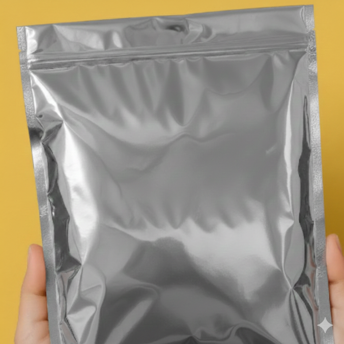 Зіп-пакет Срібний 35х45см З Вашим Логотипом