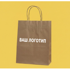Крафт Пакет З Вашим Логотипом Бурого Кольору 15х24cм Кручена ручка 