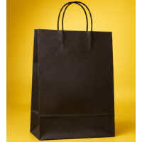 Крафт Пакет З Вашим Логотипом Чорного Кольору 15х24cм Кручена ручка 