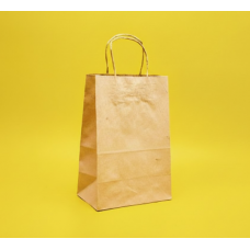 Крафт Пакет З Вашим Логотипом Бурого Кольору 19х28cм Кручена ручка 