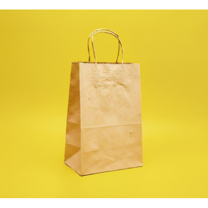 Крафт Пакет З Вашим Логотипом Бурого Кольору 19х28cм Кручена ручка 