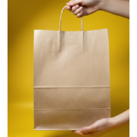 Крафт Пакет З Вашим Логотипом Бурого Кольору 19х28cм Кручена ручка 