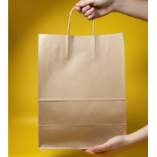 Крафт Пакет З Вашим Логотипом Бурого Кольору 19х28cм Кручена ручка 