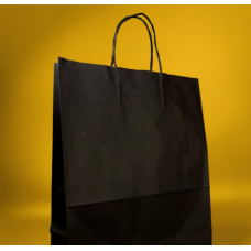 Крафт Пакет З Вашим Логотипом Чорного Кольору 19х28cм Кручена ручка 