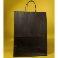 Крафт Пакет С Вашим Логотипом Черного Цвета 19х28cм Крученая ручка