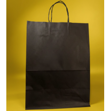 Крафт Пакет З Вашим Логотипом Чорного Кольору 19х28cм Кручена ручка 