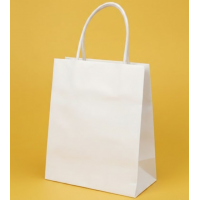 Крафт Пакет З Вашим Логотипом Білого Кольору 19х28cм Кручена ручка 