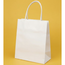 Крафт Пакет З Вашим Логотипом Білого Кольору 19х28cм Кручена ручка 