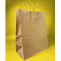 Крафт Пакет З Вашим Логотипом Бурого Кольору 25х35cм Кручена ручка 