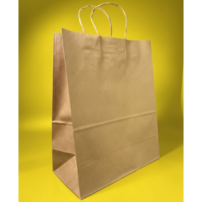 Крафт Пакет З Вашим Логотипом Бурого Кольору 25х35cм Кручена ручка 
