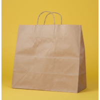 Крафт Пакет З Вашим Логотипом Бурого Кольору 32х30cм Кручена ручка 