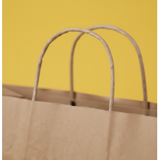 Крафт Пакет З Вашим Логотипом Бурого Кольору 32х30cм Кручена ручка 