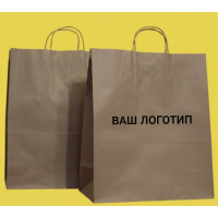 Torba Kraft z Twoim logo, kolor brązowy, 32x42 cm, skręcony uchwyt