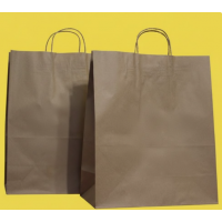 Torba Kraft z Twoim logo, kolor brązowy, 32x42 cm, skręcony uchwyt