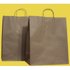 Крафт Пакет З Вашим Логотипом Бурого Кольору 32х42cм Кручена ручка