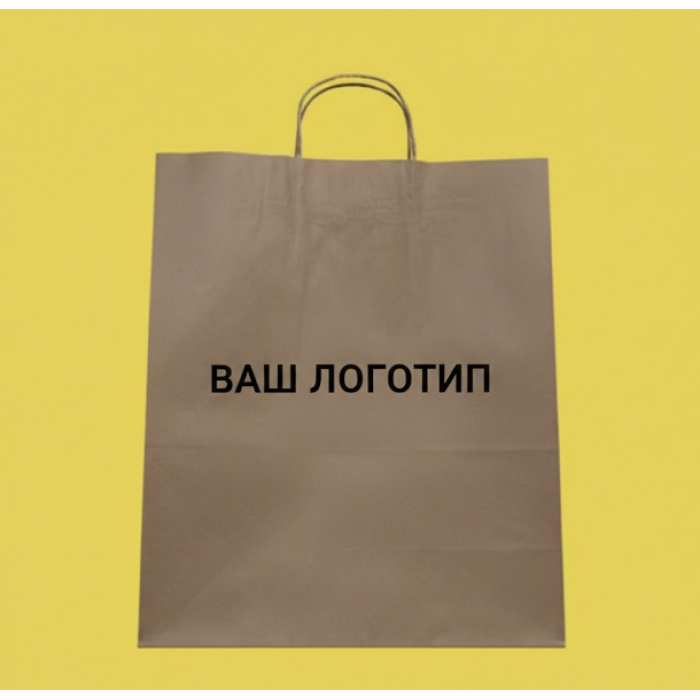 Крафт Пакет З Вашим Логотипом Бурого Кольору 32х42cм Кручена ручка