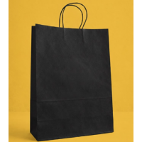 Крафт Пакет З Вашим Логотипом Чорного Кольору 26х35cм Кручена ручка