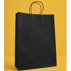 Крафт Пакет З Вашим Логотипом Чорного Кольору 26х35cм Кручена ручка