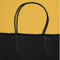 Крафт Пакет З Вашим Логотипом Чорного Кольору 26х35cм Кручена ручка