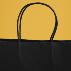 Крафт Пакет З Вашим Логотипом Чорного Кольору 26х35cм Кручена ручка