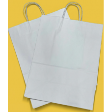 Крафт Пакет З Вашим Логотипом Білого Кольору 25х35cм Кручена ручка 