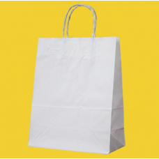 Крафт Пакет З Вашим Логотипом Білого Кольору 25х35cм Кручена ручка 