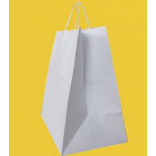 Крафт Пакет З Вашим Логотипом Білого Кольору 32х30cм Кручена ручка 