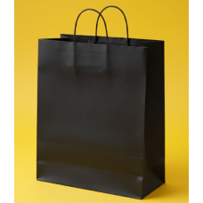 Крафт Пакет З Вашим Логотипом Чорного Кольору 32х41cм Кручена ручка 