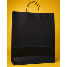 Крафт Пакет З Вашим Логотипом Чорного Кольору 32х41cм Кручена ручка 